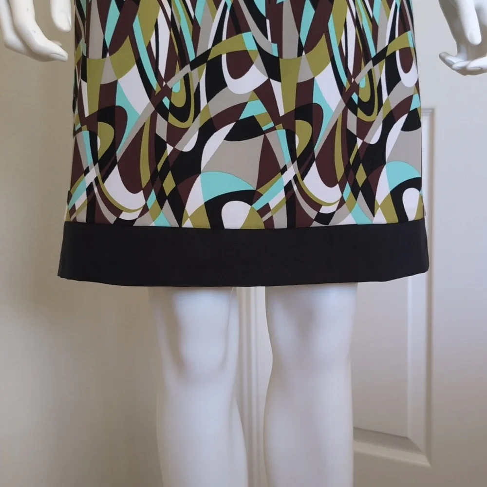 Connected Petite Sheath Dress Sz6P Geometric Sleeveless Zip-up EUC Poly/Spandex - Picture 4 of 12